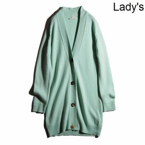 x5964P VHERMES Hermes V 20AW Serie button cashmere knitted long cardigan mint blue 34 / cashmere knitted autumn winter rb mks