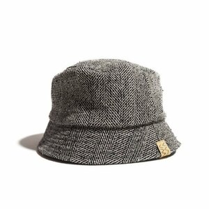 M4993P　▼visvim ビズビム▼ 新品同様 22AW DOME BUCKET HAT HB TWEED GREY M/L ツイード バケットハット 白黒 0122203003009 秋冬 rb mks