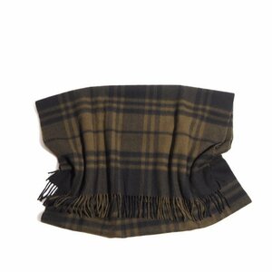 M3440P VJoshua Ellisjo Sure Ellis V cashmere large size stole check khaki black / cashmere stole autumn winter rb mks