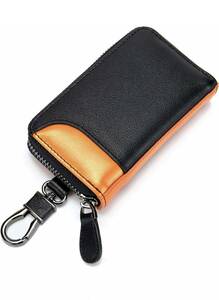  key case men's original leather 2. outside pocket card key case smart key case car key case 6 ream card inserting kalabina attaching high capacity 