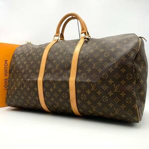 1円●極美品●LOUIS VUITTON ルイヴィトン キーポル60 M41422 モノグラム ボストンバッグ 旅行かばん メンズ レディース レザー A4 大容量