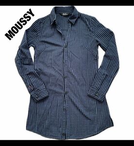 【MOUSSY】　マウジー　ロングネルシャツ　ブルーチェック　Mサイズ 2 長袖シャツ 