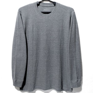 特価/未使用【サイズ=3L(2XL)】メンズ/ワッフル生地/長袖/Tシャツ/ビッグシルエット/胸囲=108～116cm/杢gray