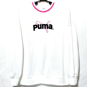 特価/未使用【サイズ=M】puma/プーマ/レディス/裏毛/スウェット/トレーナー/ビッグシルエット/胸囲=79~87cm/white②