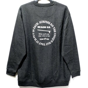 特価/未使用【サイズ=4L(3XL)】Hangten/ハンテン/メンズ/裏起毛/スウェット/トレーナー/胸囲=110～118cm/杢charcoal