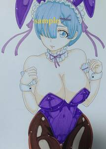 Art hand Auction Illustrations included OK Re:Zero Rem Bunny Girl / Doujin Hand-drawn Illustration Fan Art Re:Zero Re:Zero, comics, anime goods, hand drawn illustration