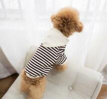 ブラウン Lサイズ ボーダーパーカー 犬用服 小型犬　色違い　トイプードル　オシャレ 大人気　かわいい　韓国_画像4
