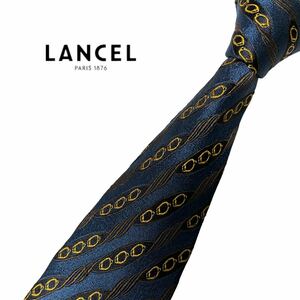 LANCEL ネクタイ レジメンタル風柄 ストライプ風柄 ランセル USED 中古 m484