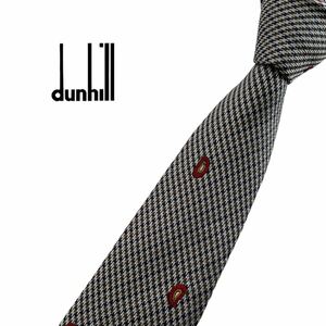 dunhill ネクタイ ロゴマーク刺繍 チェック柄 ペイズリー柄 ダンヒル USED 中古 m583