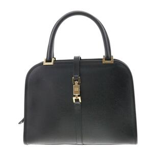 ★美品★GUCCI グッチ 002・1071 Black ジャッキー ハンドバッグ Black ブラック 黒 GOLD ゴールド金具 RS