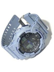 美品 CASIO カシオ G-SHOCK デニムドカラー GA-100DE-2AJFアナデジ ブルー系　Gショック