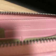 未使用 ボッテガヴェネタ 長財布 ラウンドファスナー レザー ピンク 財布 BOTTEGA VENETA クリスマス ギフト プレゼント_画像6