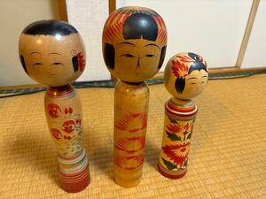 こけし 格安3体セット／山形天童 水戸寛作・秋保 山尾昭作・鳴子 早坂せつ作