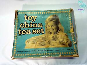 【y5096】◆Toy China Tea Set おままごと　おもちゃ◆検索ビンテージアンティークミニチュアカントリーブロカント