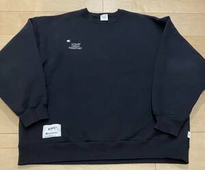 22AW WTAPS ACADEMY CREW NECK CHAMPION ブラック　XL