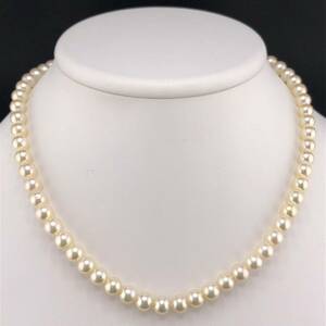 E12-0313 アコヤパールネックレス 6.5mm~7.0mm 43cm 29g ( アコヤ真珠 Pearl necklace SILVER )