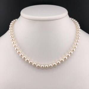 E12-0305 アコヤネックレス 6.5mm〜7.0mm 43cm 30g ( アコヤ真珠 Pearl necklace SILVER )