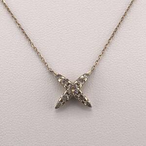 E12-0280 カシケイ☆ダイヤモンドネックレス 2.8g D.0.3ct ( カシケイ Diamond necklace K18 )