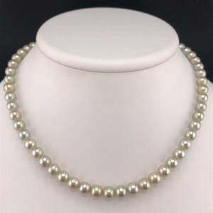 E12-0475 アコヤパールネックレス 6.5mm~7.0mm 41cm 27g ( アコヤ真珠Pearl necklace SILVER )