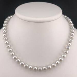 E12-1858 アコヤパールネックレス 7.5mm~8.0mm 約 46cm 40g ( アコヤ真珠 Pearl necklace SILVER )