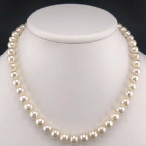 E12-0611 アコヤパールネックレス 8.0mm~8.5mm 43cm 43g ( アコヤ真珠 Pearl necklace SILVER )