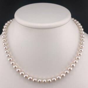 E12-1500 アコヤパールネックレス 6.5mm~7.0mm 43cm 28g ( アコヤ真珠 Pearl necklace SILVER )