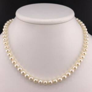 E12-2088 アコヤパールネックレス 6.0mm~6.5mm 41cm 26g ( アコヤ真珠 Pearl necklace SILVER )