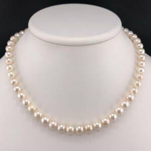 E12-2182 アコヤパールネックレス 7.5mm~8.0mm 42cm 39g ( アコヤ真珠 Pearl necklace SILVER )