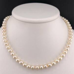 E12-1772 アコヤパールネックレス 6.5mm~7.0mm 42cm 29g ( アコヤ真珠 Pearl necklace SILVER )