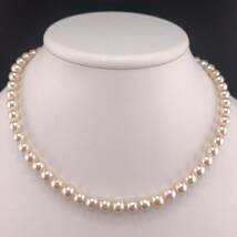 E12-2927 アコヤパールネックレス 7.0mm 43cm 32g ( アコヤ真珠 Pearl necklace SILVER )_画像1
