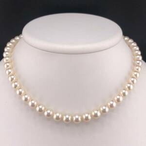 E12-2699 【MIKIMOTO☆ケース付き】ミキモトパールネックレス 7.0mm~7.5mm 37cm 29g ( ミキモト Pearl necklace SILVER )