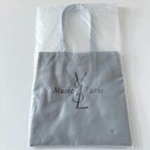 イヴ サンローラン展 トートバッグ小 24.5×24.5 グレー 帆布 内ポケット 未使用 国立新美術館 Yves Saint Laurent museum canvas tote bag_画像9