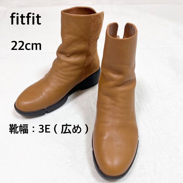 美品☆ フィットフィット シフォンブーツ コンフォートシューズ ショートブーツ