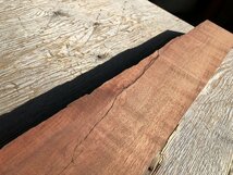 【EB599U】ブビンガ 980×～120×51㎜ 一枚板 材料 天然木 無垢材 木材 希少材 乾燥材 銘木 木工 DIY《銘木登屋》_画像10