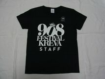 ★美品・未着用★ KREVA クレバ 908 FESTIVAL STAFF スタッフ Tシャツ 黒 ★古着 非売品 10周年記念 KICK THE CAN CREW ツアー グッズ_画像1