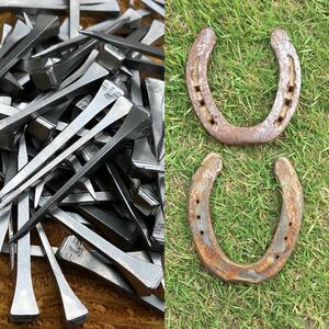 [. iron 2 piece ][. nail 20ps.@] / hose shoe horseshoe iron .... wall decoration gardening miscellaneous goods ornament structure . garden tapestry Northern Europe 