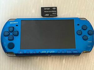 ★新品同様　無傷　極上美品　PSP3000 バイブランドブルー　メモリースティック付き　送料無料★