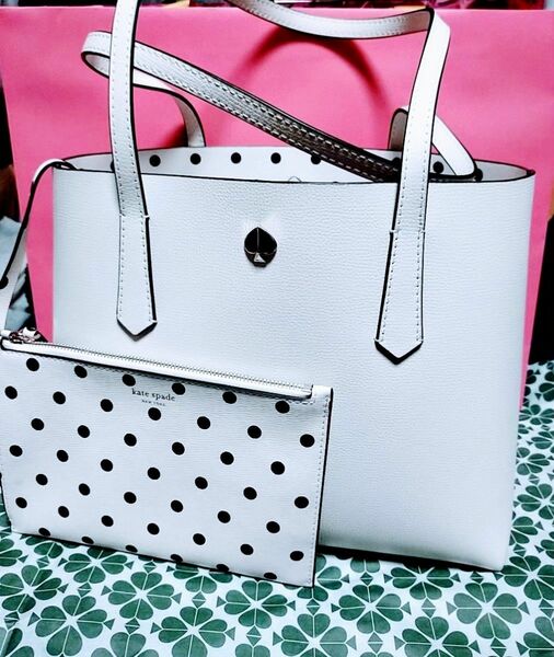 ケイトスペード　美品　モーリカバナドットトートバッグ　レザートート　kate spade　銀座店購入