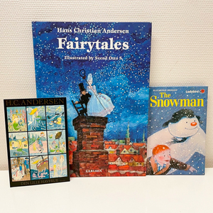 洋書 絵本 The Snowmanスノーマン レイモンド・ブリッグズ Andersen Fairytales アンデルセン 童話集 人魚姫 シール付 ポストカード 絵葉書