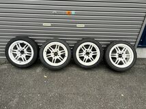 kosei K1 Racing 14インチ 6J ＋32 PCD100 4H 白 BRIDGESTONE POTENZA RE-71RS/DUNLOP DIREZZA ZⅢビート_画像2