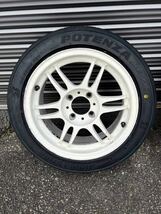 kosei K1 Racing 14インチ 6J ＋32 PCD100 4H 白 BRIDGESTONE POTENZA RE-71RS ビート_画像3