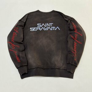 SAINT MICHAEL × SORAYAMA CREW NECK セントマイケル スウェット ブラック 中古 L JM B1