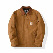 CARHARTT DUCK DETROIT カーハート デトロイト ジャケット ファッション 大人気 L ブラウン 中古 JN 1_画像1