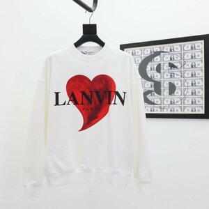 LANVIN ランバン 長袖 プリンテッド ロゴ ハート 男性 女性 ホワイト 中古 M JM A1