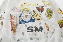 SAINT MICHAEL セントマイケル グラフィティ フーディー ダメージ加工 グレー系 中古 M JM B1_画像9