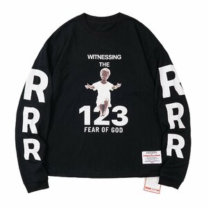 RRR-123 × FEAR OF GOD SleeveT-Shirts フィアオブゴッドエッセンシャルズ 上着 パーカ ブラック L 中古 JM A1