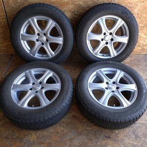 ★シビラネクストXS-6 中古アルミホイール4本セット 17×7J 114.3 5H +48 ★ブリヂストンブリザックDM-V2 225/65R17 2015年製