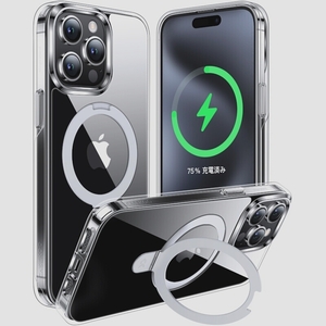 送料無料★CASEKOO iPhone 15 Pro Max ケース Magsafe対応 リング付き ワイヤレス充電（クリア）