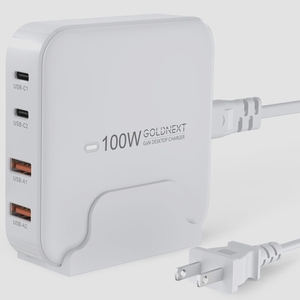 送料無料★100W PD 充電器 4ポート 卓上急速充電器（Type-C 2&USB-A 2） USB-C充電器 （ホワイト）