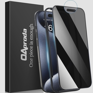 送料無料★OAproda iPhone 15 Pro Max 覗き見防止 ガラスフィルム 全面保護 強化黒縁